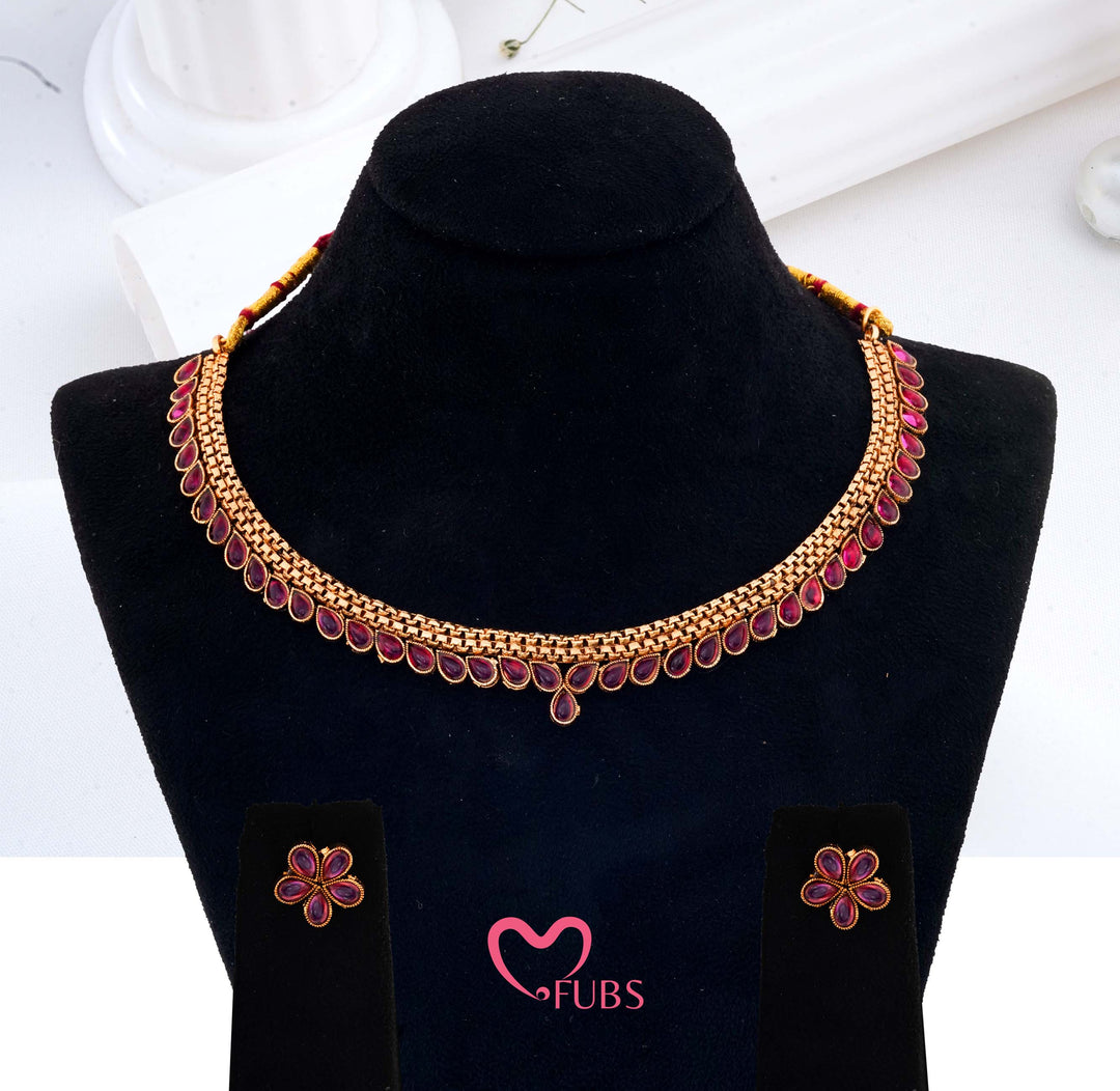 Gold Finish Delicate Teardrop Set - Aesthetic Rosette Studs