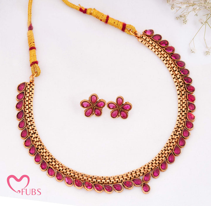 Gold Finish Delicate Teardrop Set - Aesthetic Rosette Studs