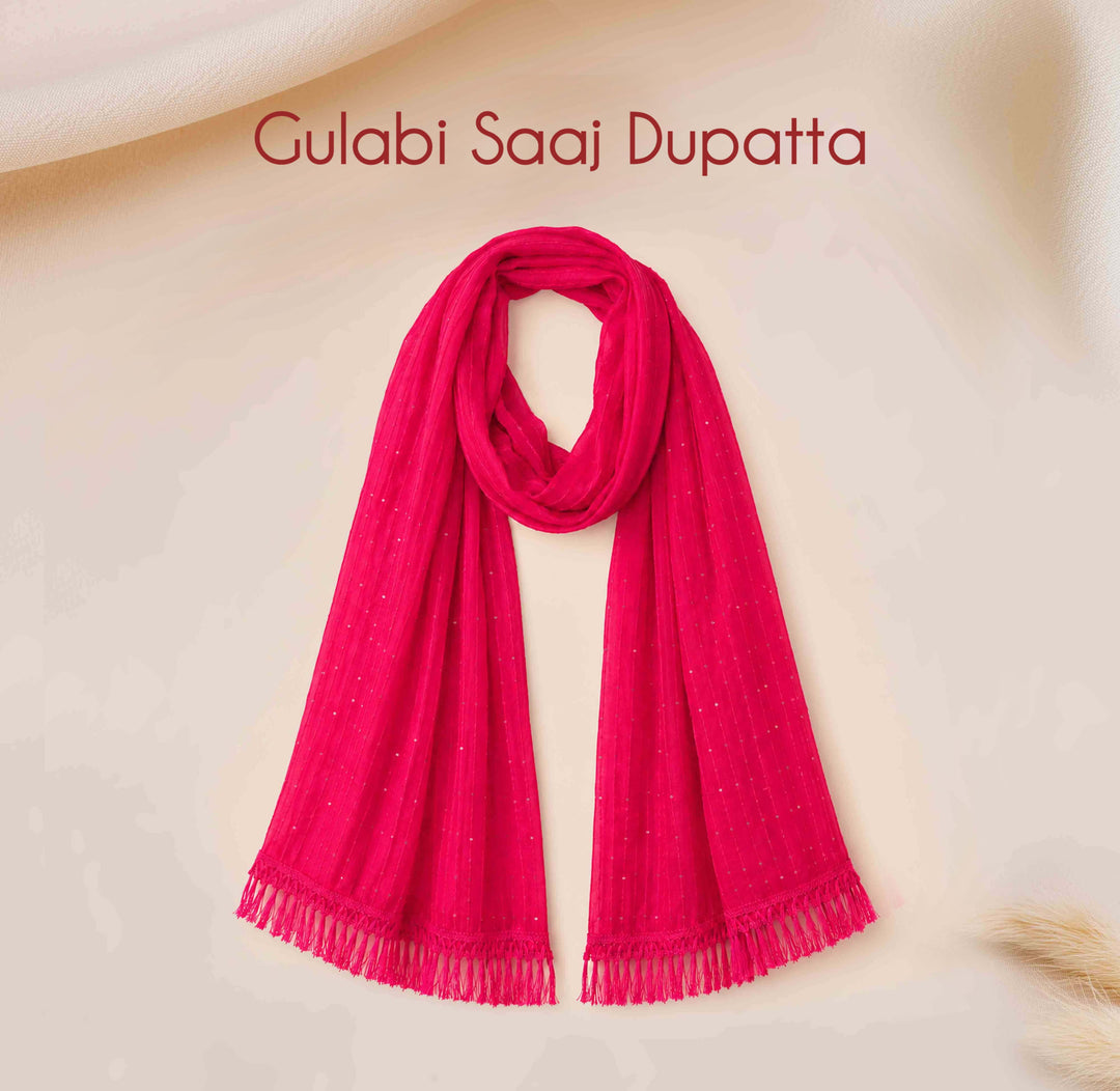 FUBS Purse of Surprises – Pink Dupatta, Jaipuri Earrings, Oxidised Kada & Bracelet