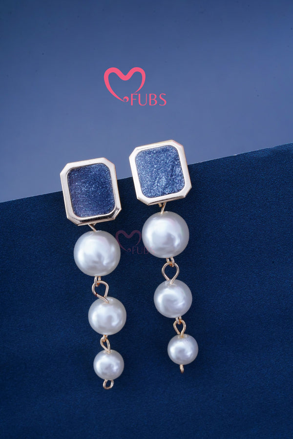 Shadowed White  Pearl Dangles