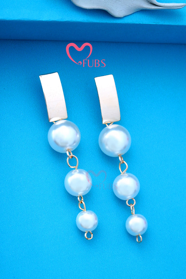 Twilight Charms White Pearl Danglers