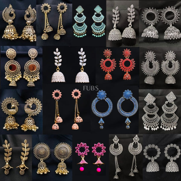 Gorgeous Combo of 18 Jhumkas With 4 FREE Rings